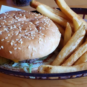 Burger Barn - My cheese burger with fries. - Burgers Near Me - Pollock Pines, California