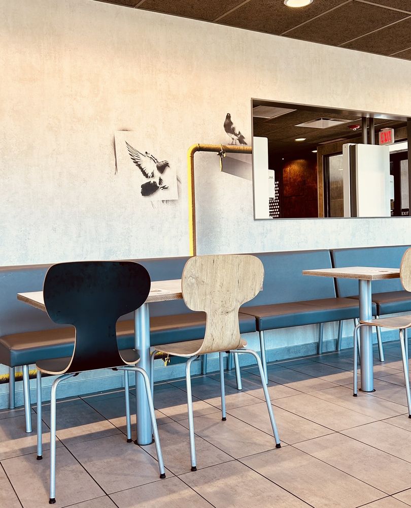 Tables along the wall