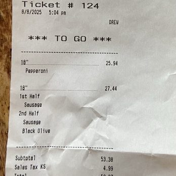Leone Original Pizza - My bill. - Pizza Near Me - Overland Park, Kansas Leone Original Pizza - My bill. - Pizza Near Me - Overland Park, Kansas
