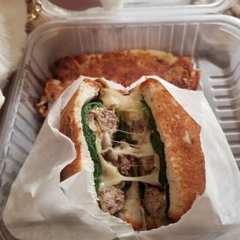 Crave Cafe Studio City - Build Your Own Panini - GF bread, a patty, spinach, mushrooms, onions and Swiss cheese! D E L I C I O U S. - Cafes Near Me - Studio City, California
