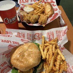a chicken sandwich and fries a chicken sandwich and fries