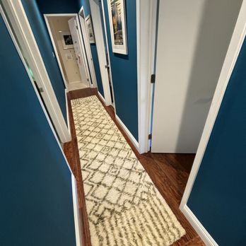 Dave's Remodeling - Renovated Hallway with new flooring, molding, baseboards and paint. He also added a new door into the hallway to the office. - General Contractors Near Me Dave's Remodeling - Renovated Hallway with new flooring, molding, baseboards and paint. He also added a new door into the hallway to the office. - General Contractors Near Me
