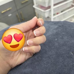 Gel French tip! THANKS Emma. Loved it. First time at this place