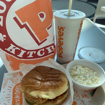 Popeyes Louisiana Kitchen - Spicy Chicken Sandwich Combo - Fast Food Near Me - Braintree, Massachusetts