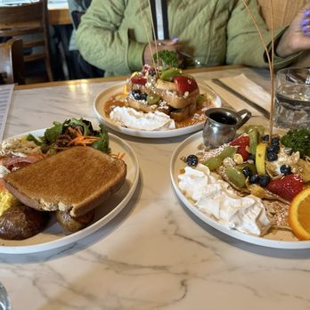 Banana Leaf - Shrimp/crab/smoked salmon scramble (left) Crunchy thai French toast (back) Lemon ricotta pancakes (right) - Breakfast & Brunch Near Me - El Cerrito, California Banana Leaf - Shrimp/crab/smoked salmon scramble (left) Crunchy thai French toast (back) Lemon ricotta pancakes (right) - Breakfast & Brunch Near Me - El Cerrito, California