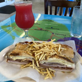 Rinconcito Cubano - Croqueta Preparada and watermelon juice. Meal of the gods! - Cafeteria Near Me - Miami, Florida