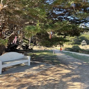 Children's Bell Tower - On the way to the bell tower (which can be seen far away on the right) there's a huge tree adorned by many wind chimes - Local Flavor Near Me - Bodega Bay, California Children's Bell Tower - On the way to the bell tower (which can be seen far away on the right) there's a huge tree adorned by many wind chimes - Local Flavor Near Me - Bodega Bay, California