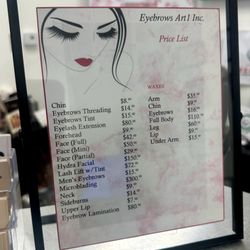 Eyebrows Art 1 - Price list as of 12/19/2024.