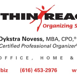 Within Reach Organizing Services - De-clutter, simplify and get organized with Mary Dykstra Novess, Certified Professional Organizer and time management coach and speaker
