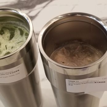 BenGong's Tea - Arcadia - Uji matcha boba milk tea on left, oreo scepter frappuccino on right - Bubble Tea Near Me - Arcadia, California
