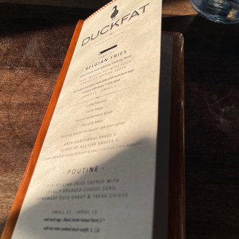 Duckfat - Front seat menu view - New American Near Me - Portland, Maine