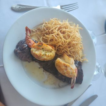 Pier 95 Restaurant - Marina - Dinner Special: Skirt Steak with jumbo stuffed shrimp (crabmeat stuffed) with shoestring potatoes - Seafood Near Me - Freeport, New York Pier 95 Restaurant - Marina - Dinner Special: Skirt Steak with jumbo stuffed shrimp (crabmeat stuffed) with shoestring potatoes - Seafood Near Me - Freeport, New York