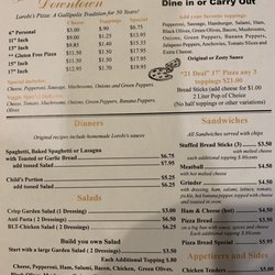 Lorobi's Pizza - Lorobi's on 2nd Ave Menu