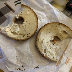 Dunkin' - Asked for bagels toasted dark with cream cheese and hardly any on it dumb asses who work there.