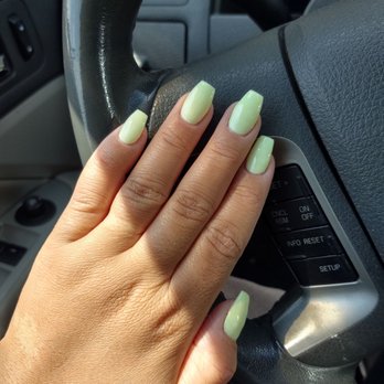 Happy Nails - Full set, coffin shape with dip - Nail Salons Near Me - Waterford, Michigan Happy Nails - Full set, coffin shape with dip - Nail Salons Near Me - Waterford, Michigan