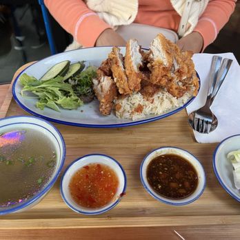 A Ma Chicken Rice - Crispy chicken rice set - Asian Fusion Near Me - Redmond, Washington