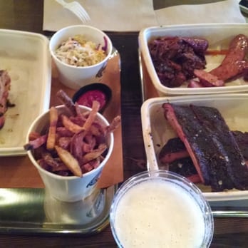Mighty Quinn's Barbeque - Plate o food. Brisket, fries (pomme frites), ribs, burnt ends, vinegar claw, sausage - Barbeque Near Me - Clifton, New Jersey Mighty Quinn's Barbeque - Plate o food. Brisket, fries (pomme frites), ribs, burnt ends, vinegar claw, sausage - Barbeque Near Me - Clifton, New Jersey