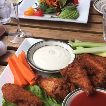 Linen Hall - Avocado salad and half portion of dry spicy wings - Bars Near Me - New York, New York Linen Hall - Avocado salad and half portion of dry spicy wings - Bars Near Me - New York, New York