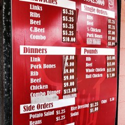 Gerard's Barbecue Diner - Drive thu menu