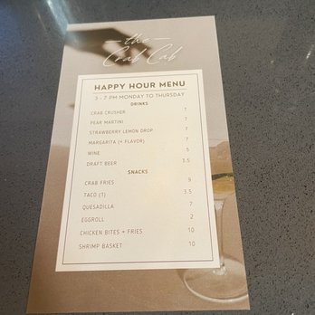 Crab Cab - Happy hour menu - Seafood Near Me - Alexandria, Virginia