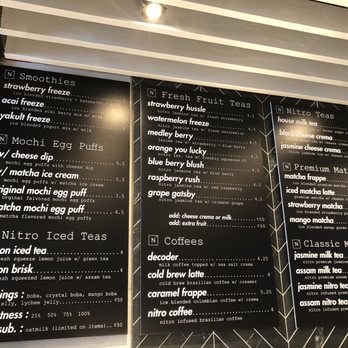 N7 Draft Tea and Coffee - Menu as of August 2019 - Coffee & Tea Near Me - San Jose, California