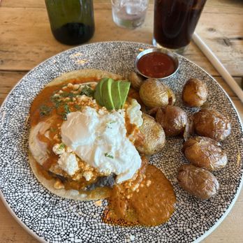 Corkfire Kitchen - Huevos Rancheros add Avocado. The potatoes were a big hit with everyone at our table. - New American Near Me - Temecula, California