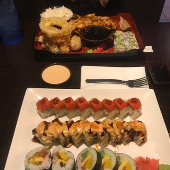 Sake Japanese Steak House - Chicken teriyaki bento box Angry bird roll, Godzilla roll, and futo maki roll - Japanese Near Me - Springfield, Ohio Sake Japanese Steak House - Chicken teriyaki bento box Angry bird roll, Godzilla roll, and futo maki roll - Japanese Near Me - Springfield, Ohio