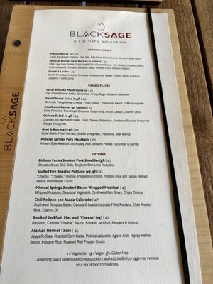 Menu photo 2 Black Sage Virgin, UT Menu photo 2 Black Sage Virgin, UT
