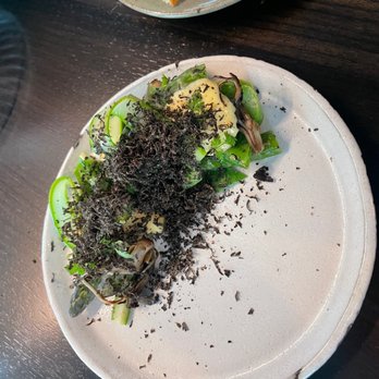 Bon Mot - Cold Asparagus with truffle. Bad combination. Wasting the fresh ground truffles. - Korean Near Me - Cupertino, California