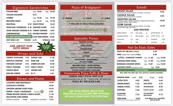 Menu photo 1 Fabulous Freddies Italian Eatery Chicago, IL Menu photo 1 Fabulous Freddies Italian Eatery Chicago, IL