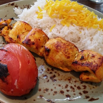Rumi's Kitchen - Chicken kabob with saffron rice and roasted tomato - Persian/Iranian Near Me - Atlanta, Georgia Rumi's Kitchen - Chicken kabob with saffron rice and roasted tomato - Persian/Iranian Near Me - Atlanta, Georgia