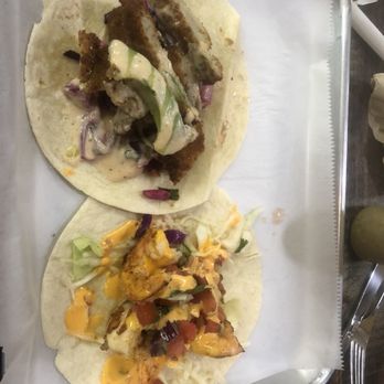 Taco Libre - Spicy shrimp taco with boom boom sauce and fiery fish taco - Tacos Near Me - Jacksonville, Florida