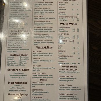 Fitzwilly's Restaurant - Drinks menu - Bars Near Me - Northampton, Massachusetts