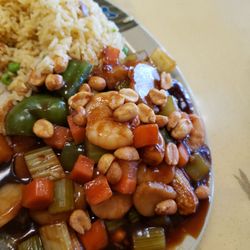 China Moon - Spicy shrimp with peanuts lunch special! Yum!