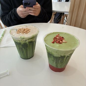 Danbi Coffee - Banana cream matcha and strawberry matcha rain - Coffee & Tea Near Me - Pasadena, California