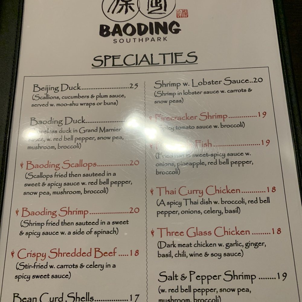 Baoding - Menu - Chinese Near Me - Charlotte, North Carolina