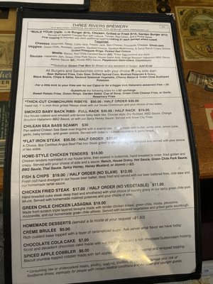 Menu photo 3 Three Rivers Brewery and Eatery Farmington, NM