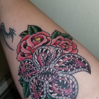 Gold Rush Studio - My Stranger Things demogorgon tattoo is my favorite one out of all the tattoos I have!! Thank you Marc!! - Tattoo Near Me Gold Rush Studio - My Stranger Things demogorgon tattoo is my favorite one out of all the tattoos I have!! Thank you Marc!! - Tattoo Near Me