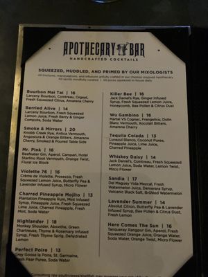 Menu photo 2 Apothecary Bar Norfolk, VA Menu photo 2 Apothecary Bar Norfolk, VA