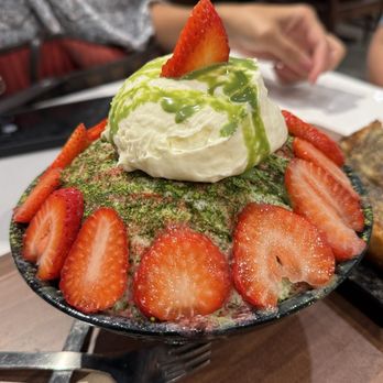 Sul & Beans - Strawberry Matcha bingsoo - Shaved Ice Near Me - Los Angeles, California