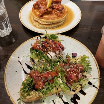 Pascal Coffee House - Bruschetta and American pancakes & bacon - Cafes Near Me - Galway, G