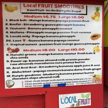 Aloha Juice Bar - Menu - Food Stands Near Me - Hanalei, Hawaii Aloha Juice Bar - Menu - Food Stands Near Me - Hanalei, Hawaii