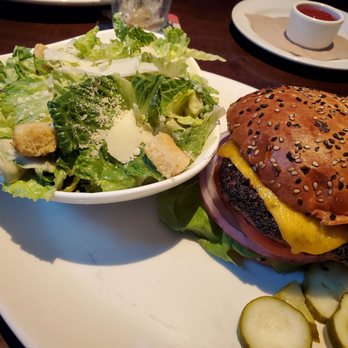 Yard House - Cheeseburger with Caesar Salad. - New American Near Me - San Antonio, Texas Yard House - Cheeseburger with Caesar Salad. - New American Near Me - San Antonio, Texas