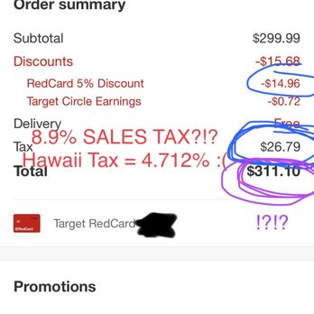 Target - Overcharged me sales tax! - Department Stores Near Me - Honolulu, Hawaii Target - Overcharged me sales tax! - Department Stores Near Me - Honolulu, Hawaii