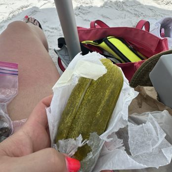 Anna's Deli Siesta Key - Side pickle. A whole pickle cut into fours. Beware- the juice leaked and it made a hole in my brown paper bag - Delis Near Me - Sarasota, Florida Anna's Deli Siesta Key - Side pickle. A whole pickle cut into fours. Beware- the juice leaked and it made a hole in my brown paper bag - Delis Near Me - Sarasota, Florida