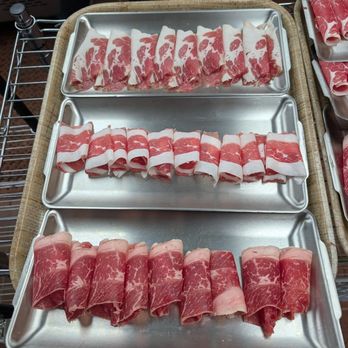 All That Shabu - (top to bottom) Brisket, short plate, chuck flat - Hot Pot Near Me - San Diego, California