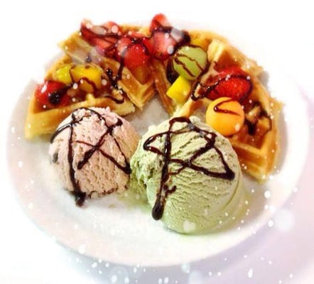 Photo of ETC Dessert Cafe - San Francisco, CA, US. Ice cream waffle