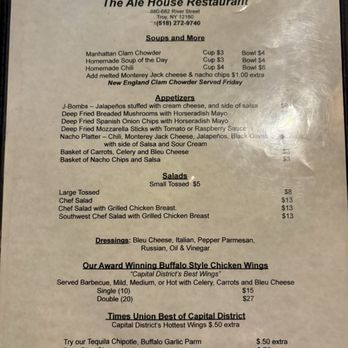 Ale House - Menu - Pubs Near Me - Troy, New York