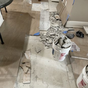 Petra Flooring & Blinds - Removal of poorly installed tile - Flooring Near Me - Houston, Texas