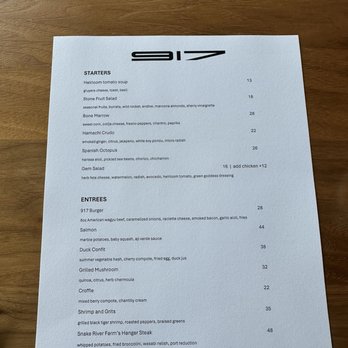 Restaurant 917 - Menu - New American Near Me - Carson, California